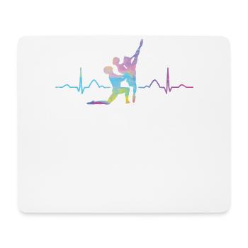 Ballet Dancer Heartbeat Ekg Ballerina - Mouse Pad (horizontal) - white - Front