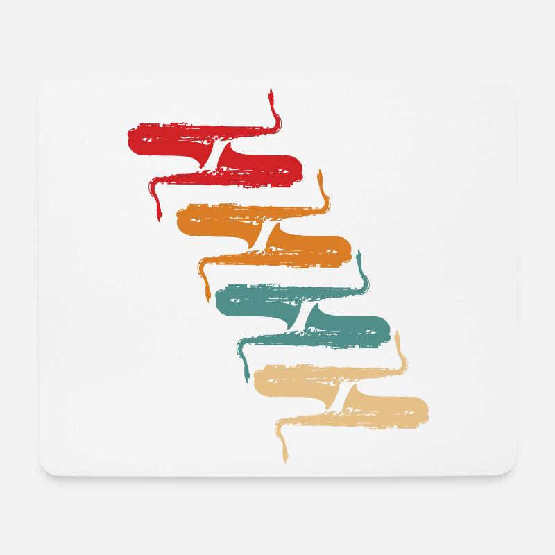 Vintage Saxophon Instrument Saxophonist Musik - Mousepad (Querformat) - Weiß
