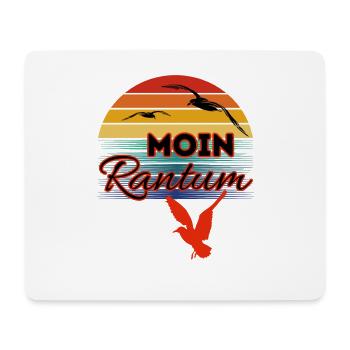 Moin Rantum avec mouette dans le style rétro Sylt-Rantum - Tapis de souris (format paysage) - blanc - Devant