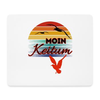 Moin Keitum avec mouette dans le style rétro-Sylt-Keitum - Tapis de souris (format paysage) - blanc - Devant