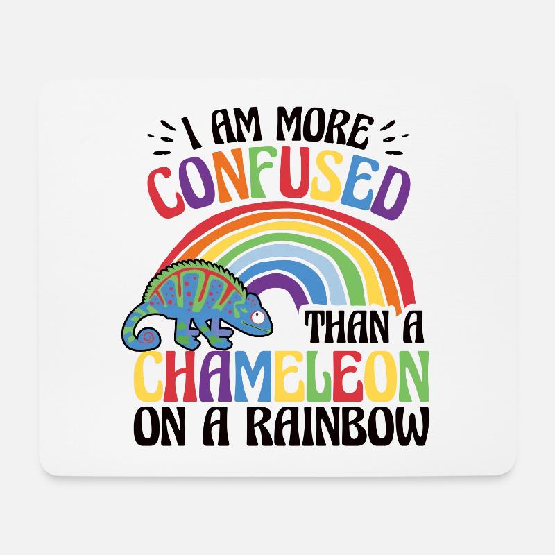 Ich Bin Verwirrter Als Ein Chamäleon - Mousepad (Querformat) - Weiß