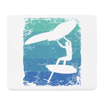 Wing Foil Wingsurfing Retro Foil Wings - Mouse Pad (horizontal) - white - Front