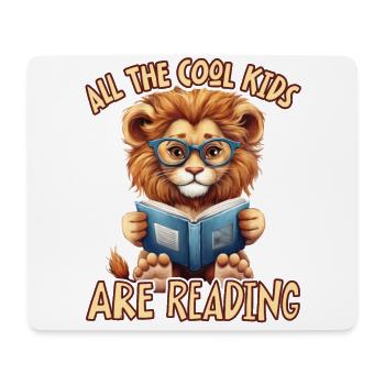Tous les enfants cool lisant le lion - Tapis de souris (format paysage) - blanc - Devant