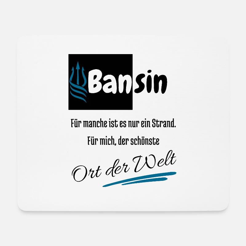 Bansin für mich der schönste Ort der Welt-Ostsee - Mousepad (Querformat) - Weiß