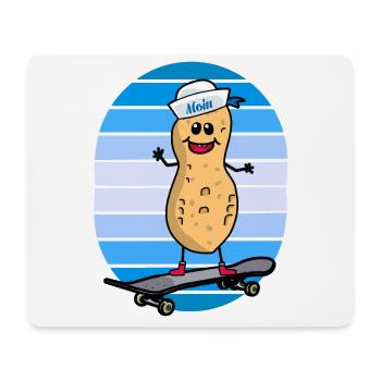cacahuète maritime marin patineur patinage noix enfant - Tapis de souris (format paysage) - blanc - Devant