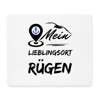 Rügen mein Lieblingsort-Lieblingsinsel Rügen-Möwe - Mousepad (Querformat) - Weiß - Vorne