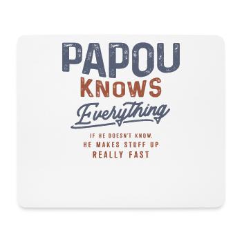 Papou weiß alles - Großelterntag - Mousepad (Querformat) - Weiß - Vorne