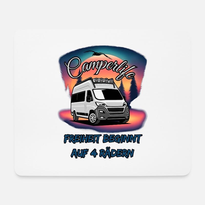 Camperlife-Freiheit beginnt auf 4 Rädern - Mousepad (Querformat) - Weiß