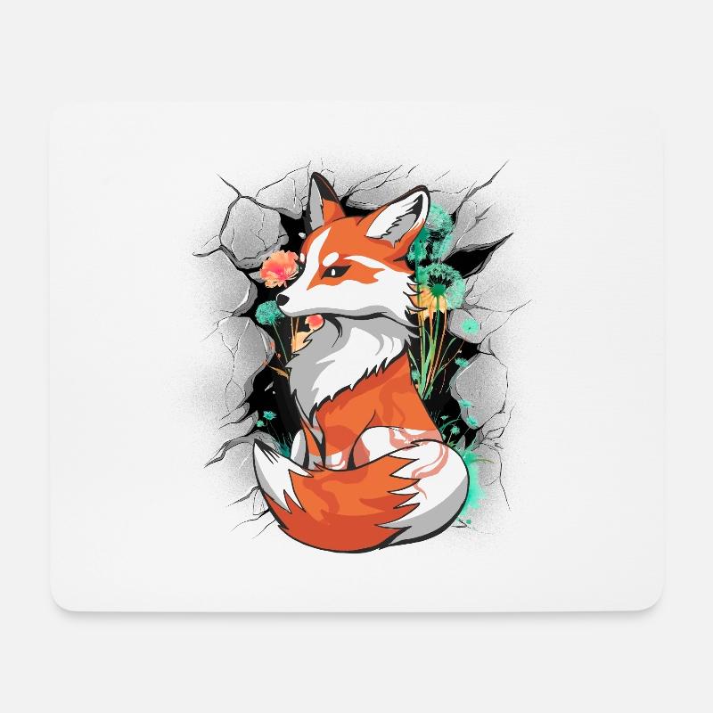 Fuchs Füchsin Kinder Kind Märchen Füchse - Mousepad (Querformat) - Weiß