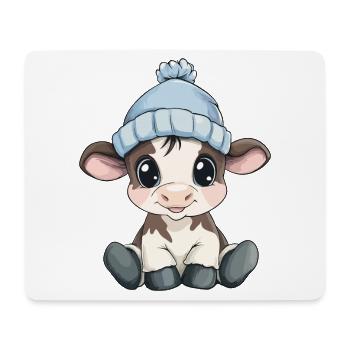 Cow Cute Cute Baby Kids Animal Calf Cartoon - Mouse Pad (horizontal) - white - Front