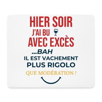 cadeau homme femme humour drole alcool soiree fete - Tapis de souris (format paysage) - blanc - Devant