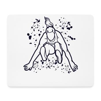 Sauts en longueur Saut en longueur Enfants Saut en longueur - Tapis de souris (format paysage) - blanc - Devant
