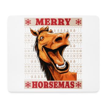 Cheval Noël Drôle Drôle Noël Noël - Tapis de souris (format paysage) - blanc - Devant