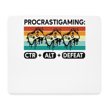 Gamer Procrastigaming CTR Alt Defeat Gaming - Mouse Pad (horizontal) - white - Front