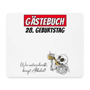 28. Geburtstag Gästebuch Unterschriften Alkohol - Mousepad (Querformat) - Weiß - Vorne