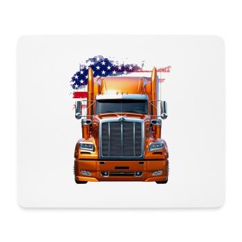 US LKW-Mit Amerika Flagge - Fahrer/Trucker - Mousepad (Querformat) - Weiß - Vorne