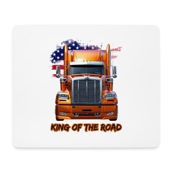 US Truck America avec drapeau - Roi de la route - Tapis de souris (format paysage) - blanc - Devant