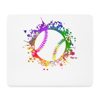 Baseball Paintsplashes Softball Baseball - Mouse Pad (horizontal) - white - Front