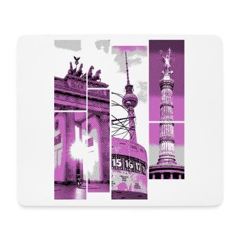 Berlin Skyline City Germany Collage Vintage - Mouse Pad (horizontal) - white - Front