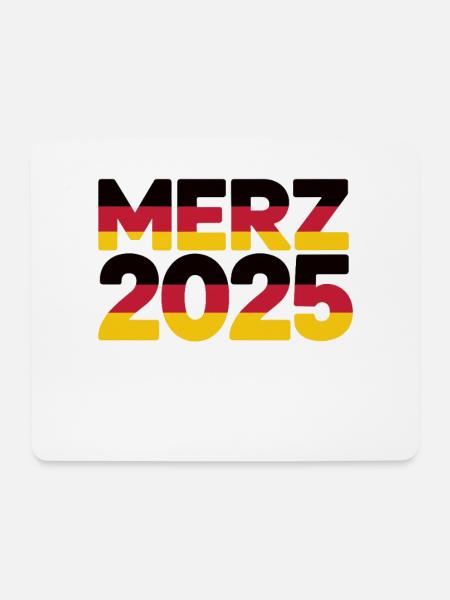Merz Kanzler 2025 Bundeskanzler Bundestagswahl - Mousepad (Querformat) - Weiß