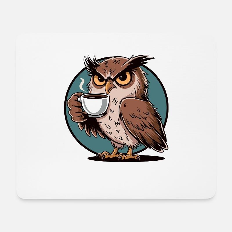 Zu Früh Zu Müde Zu Montag Eule Spruch Arbeit - Mousepad (Querformat) - Weiß