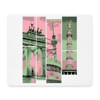 Berlin Skyline City Germany Collage Vintage - Mouse Pad (horizontal) - white - Front