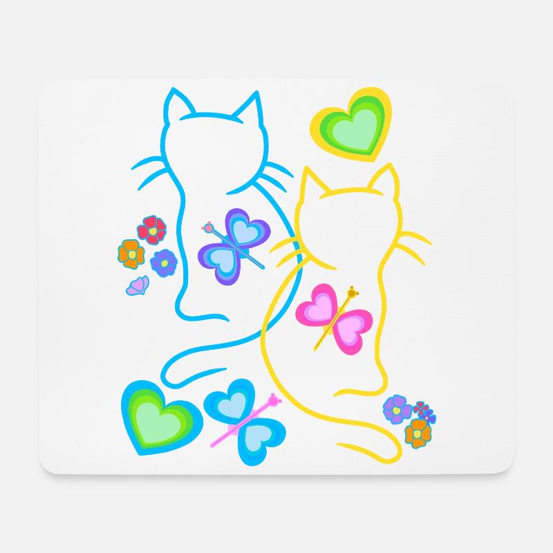 Katze Katzen Kätzchen Kinder Kind Baby Frühling - Mousepad (Querformat) - Weiß