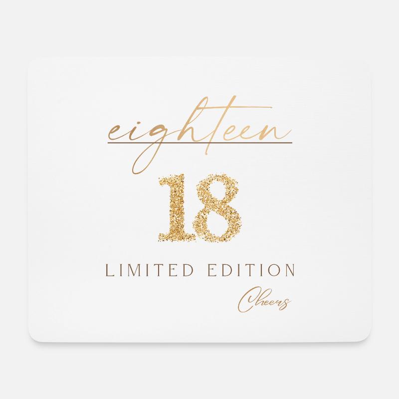 18. Geburtstag limited edition gold, Geschenk - Mousepad (Querformat) - Weiß