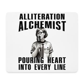 Alliteration Alchemist Poetry Slam - Mouse Pad (horizontal) - white - Front