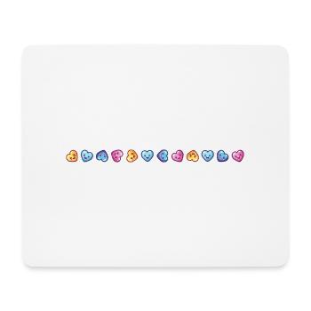 Coeurs, Mignon, Amour, Amour, Coloré - Tapis de souris (format paysage) - blanc - Devant