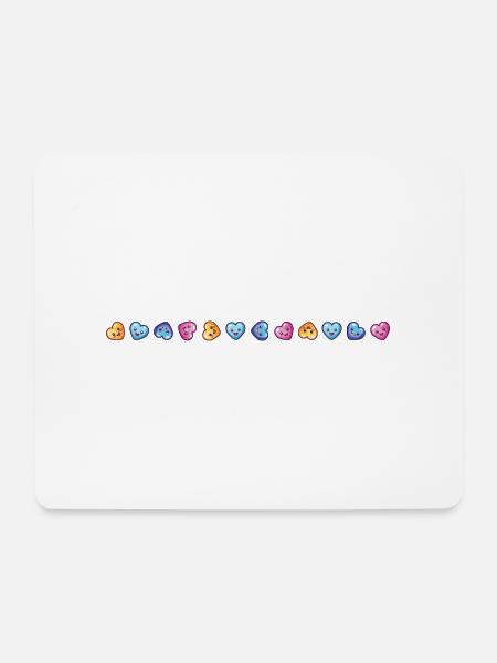 Herzen Niedlich Liebe Love Bunt - Mousepad (Querformat) - Weiß