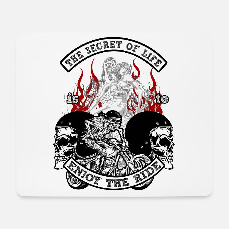 Chopper Motorrad Motorradfahrer Geschenk Biker - Mousepad (Querformat) - Weiß