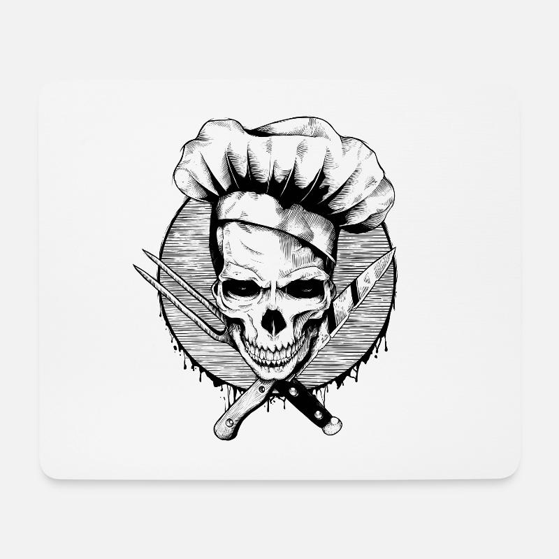 Der Koch Totenkopf Schädel - Mousepad (Querformat) - Weiß