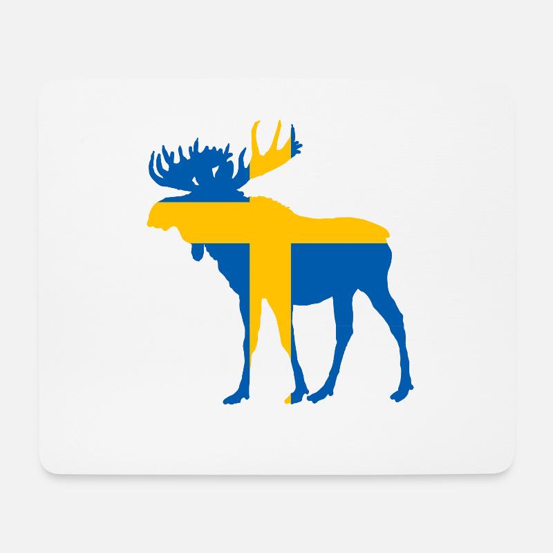 Schweden Elch Flagge - Mousepad (Querformat) - Weiß