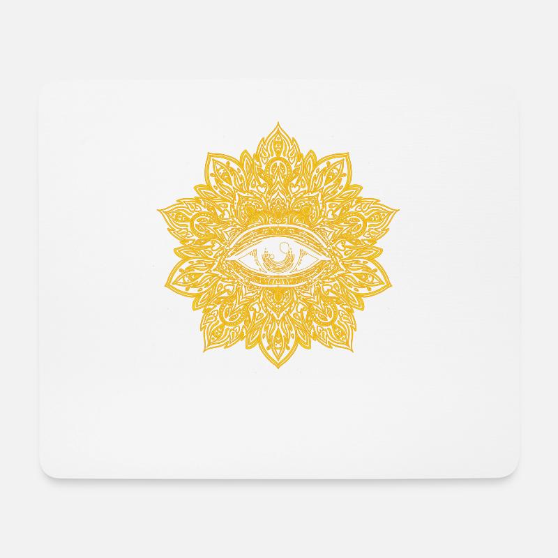 Alles sehende Auge - Mandala - Mousepad (Querformat) - Weiß