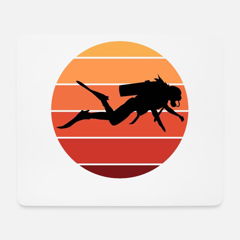 Diving Divers Corals - Mouse Pad (horizontal) - white