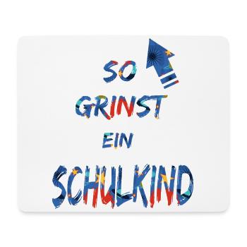 Schulkind grinst - Einschulung - Bl - Mousepad (Querformat) - Weiß - Vorne