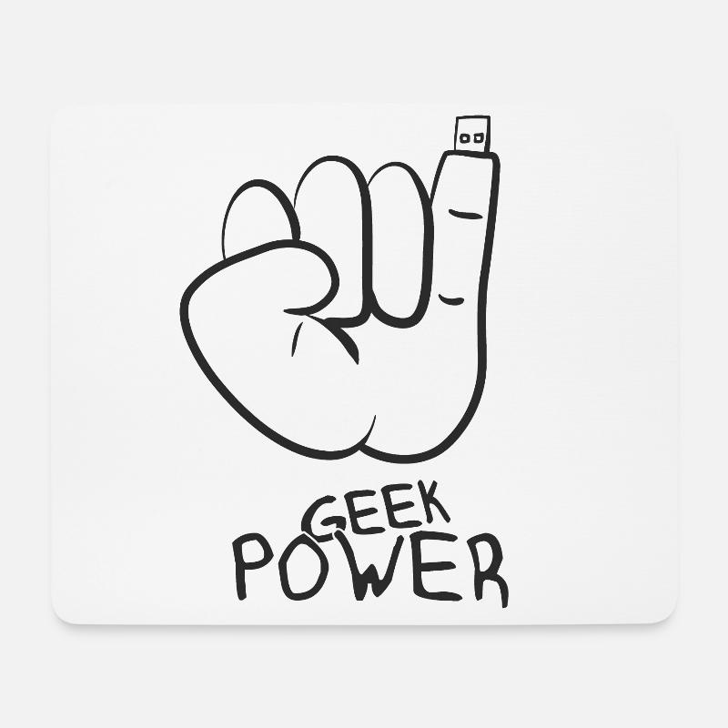 Geek - Mousepad (Querformat) - Weiß