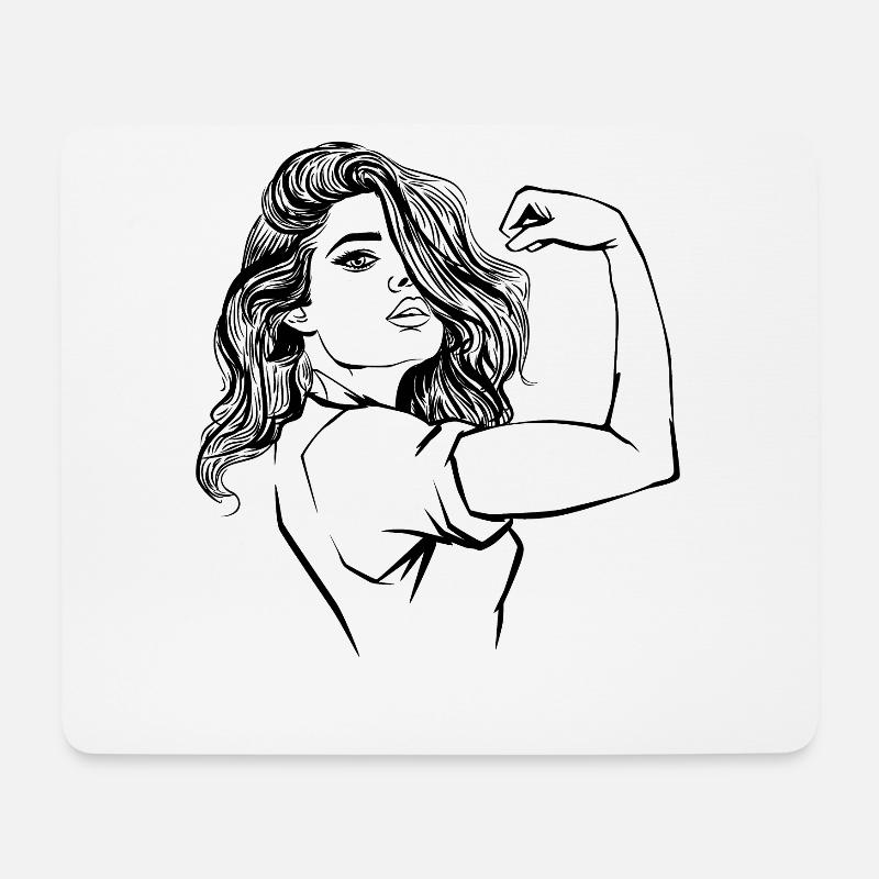 Frau - Mousepad (Querformat) - Weiß