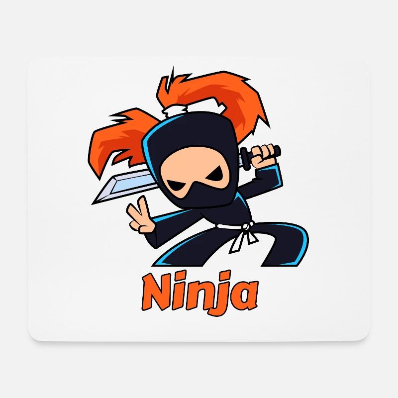 Ninja - Mousepad (Querformat) - Weiß