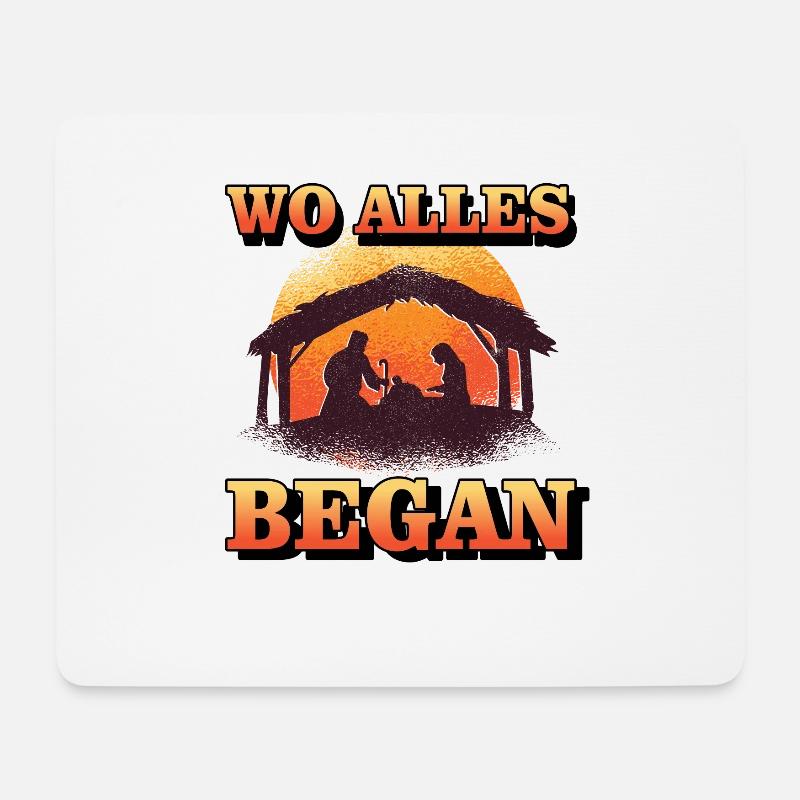 Wo Alles Began - Weihnachten Krippe Geburt Christ - Mousepad (Querformat) - Weiß