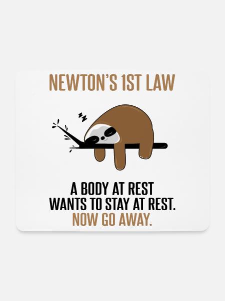 Trägheitsgesetz Newton - Mousepad (Querformat) - Weiß
