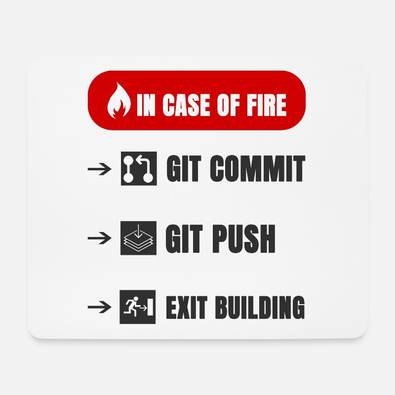 Git fire - Mouse Pad (horizontal) - white