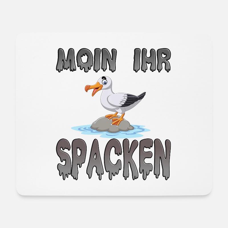 Moin Ihr Spacken - Möwe Geschenk - Mousepad (Querformat) - Weiß