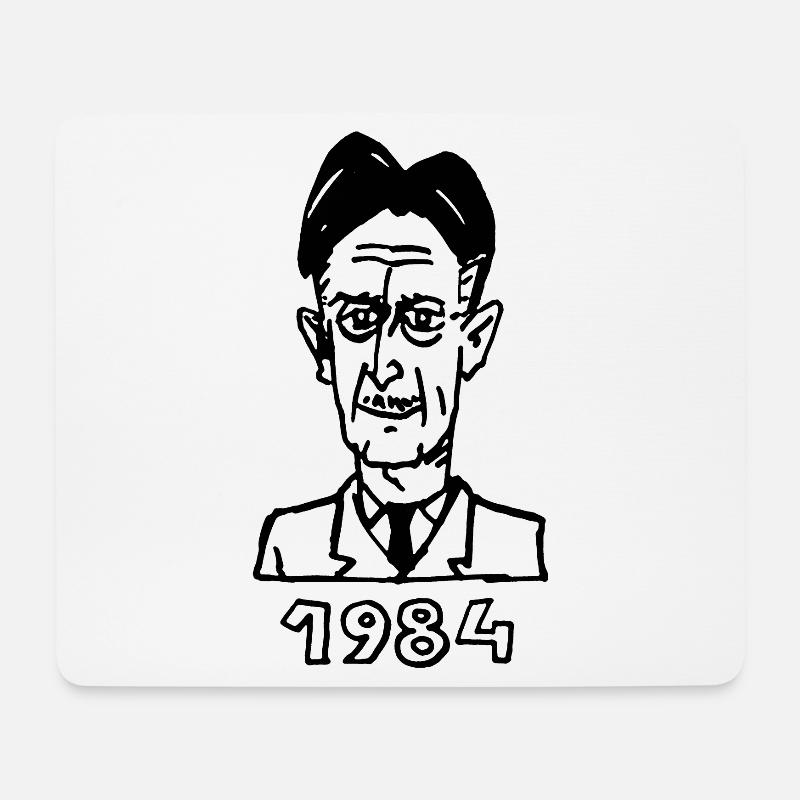Porträt Georges Orwell 1984 - Mousepad (Querformat) - Weiß