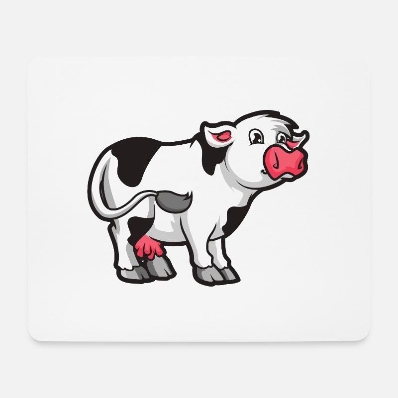 Kuh - Mousepad (Querformat) - Weiß
