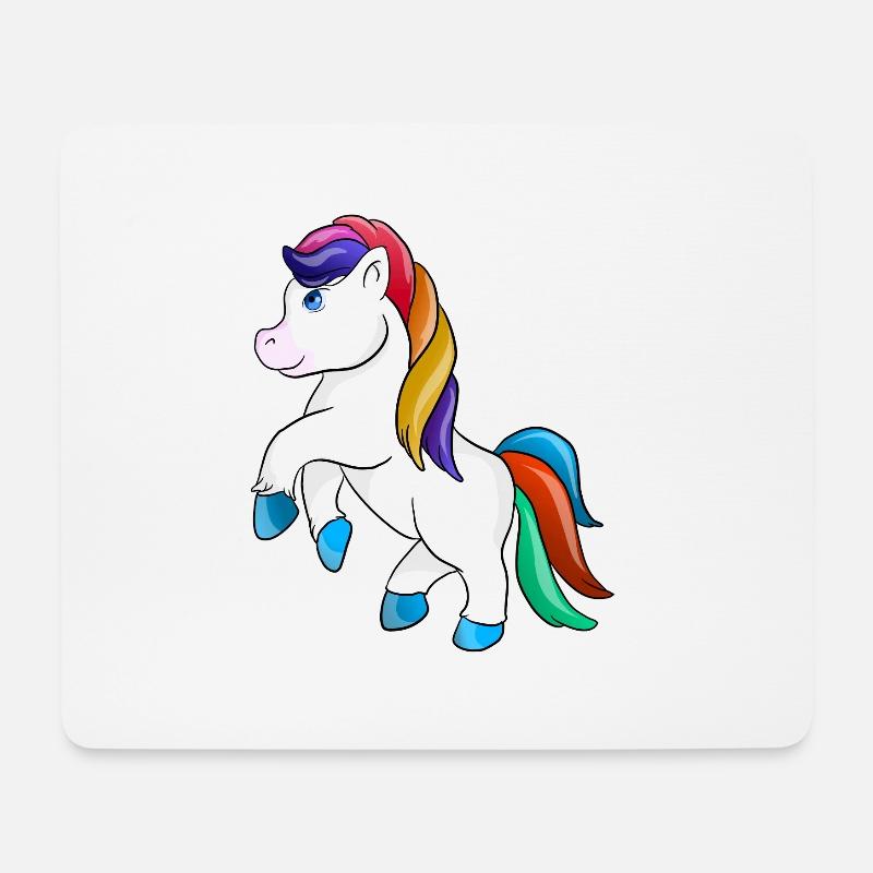 Einhorn Pony Pferd - Mousepad (Querformat) - Weiß