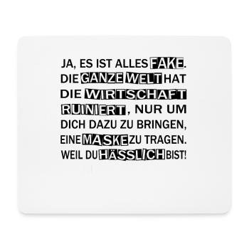 Lustige Corona Sprüche Verschwörung - Mousepad (Querformat) - Weiß - Vorne