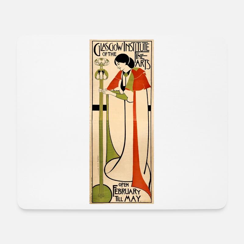 Arts & Crafts Art Nouveau Jugendstil Glagow 1900 - Mousepad (Querformat) - Weiß
