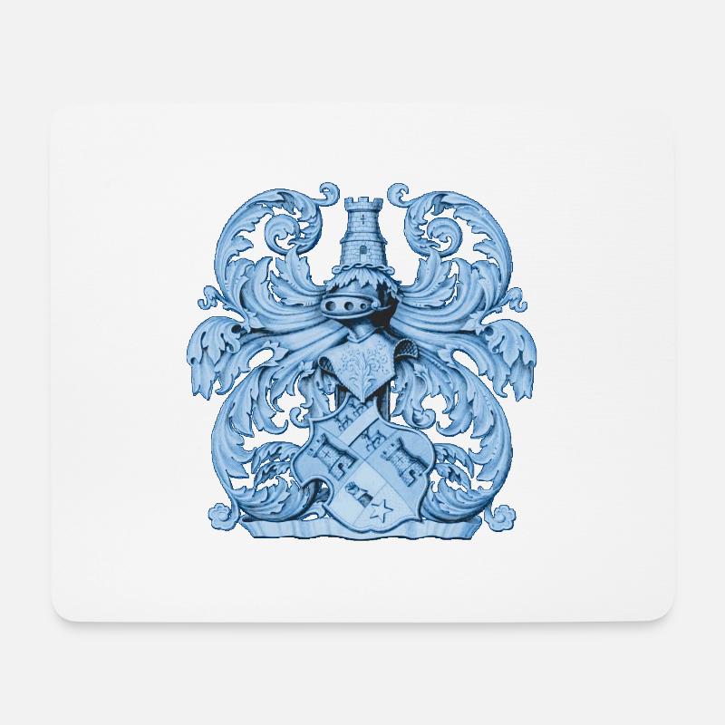 Mittelalter Dekor Wappen Heraldik, Ritterrüstung - Mousepad (Querformat) - Weiß